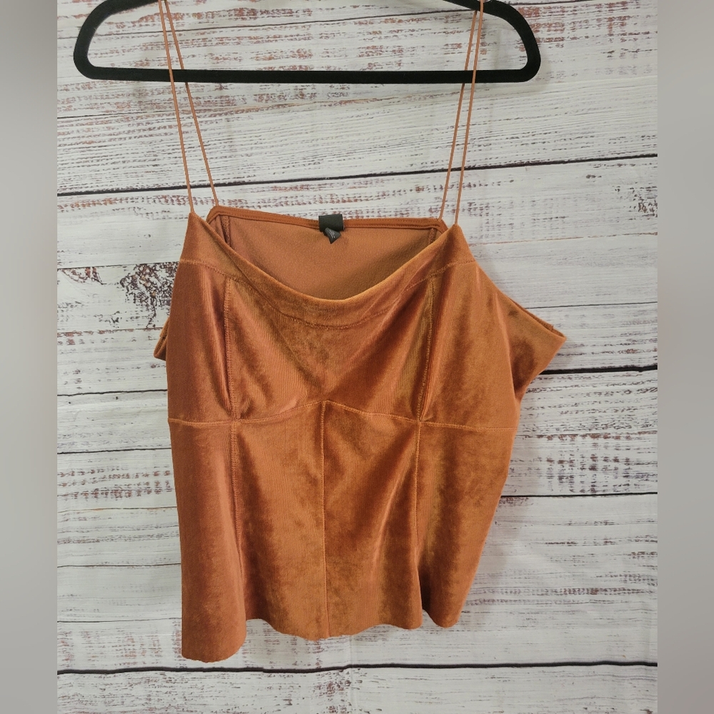 Wold Fabel 2X Burnt Orange Velvet Tank Top